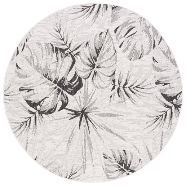 Safavieh Courtyard Floral Area Rug - Elegant Grey And Navy Design For Indoor/Outdoor Spaces, Oeko Tex Certified Grey ,Navy 88% Polypropylene,12% Polyester Cy8127-368-5