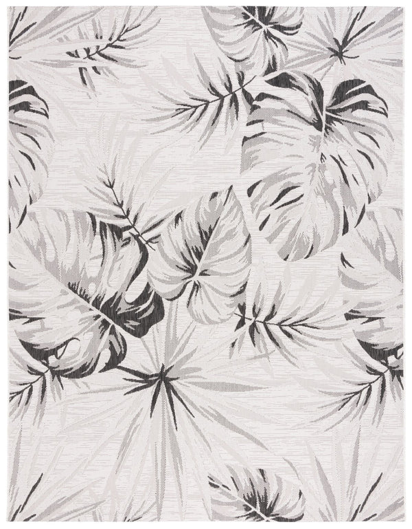 Safavieh Courtyard Floral Area Rug - Elegant Grey And Navy Design For Indoor/Outdoor Spaces, Oeko Tex Certified Grey ,Navy 88% Polypropylene,12% Polyester Cy8127-368-5