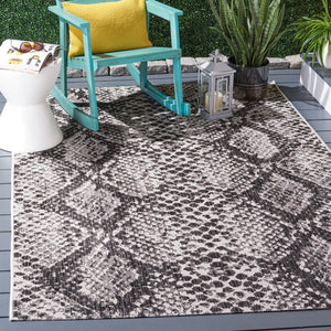 Safavieh Courtyard Contemporary Power-loomed Area Rug - Stylish Abstract Design For Modern Spaces Grey ,Black 88% Polypropylene,12% Polyester Cy8162-53712-29