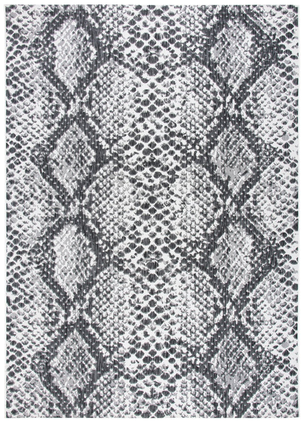 Safavieh Courtyard Contemporary Power-loomed Area Rug - Stylish Abstract Design For Modern Spaces Grey ,Black 88% Polypropylene,12% Polyester Cy8162-53712-29