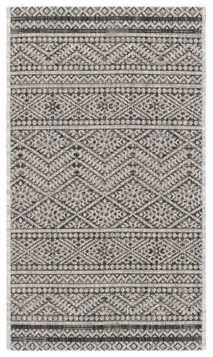 Safavieh Courtyard Power Loomed Indoor/Outdoor Rug – Modern Geometric Design For Stylish Decor Solutions Black ,Grey 85.4% Polypropylene,10.4% Polyester,4.2% Latex Cy8168-37621-27