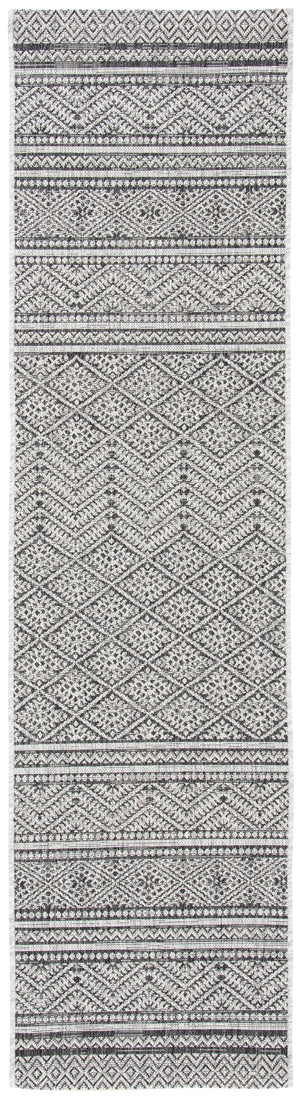 Safavieh Courtyard Power Loomed Indoor/Outdoor Rug – Modern Geometric Design For Stylish Decor Solutions Black ,Grey 85.4% Polypropylene,10.4% Polyester,4.2% Latex Cy8168-37621-27