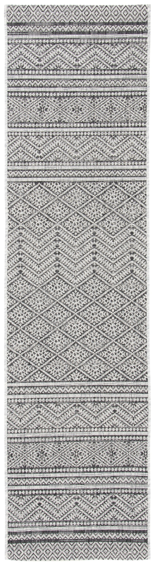 Safavieh Courtyard Power Loomed Indoor/Outdoor Rug – Modern Geometric Design For Stylish Decor Solutions Black ,Grey 85.4% Polypropylene,10.4% Polyester,4.2% Latex Cy8168-37621-27