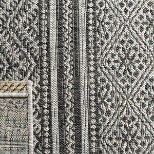 Safavieh Courtyard Power Loomed Indoor/Outdoor Rug – Modern Geometric Design For Stylish Decor Solutions Black ,Grey 85.4% Polypropylene,10.4% Polyester,4.2% Latex Cy8168-37621-27