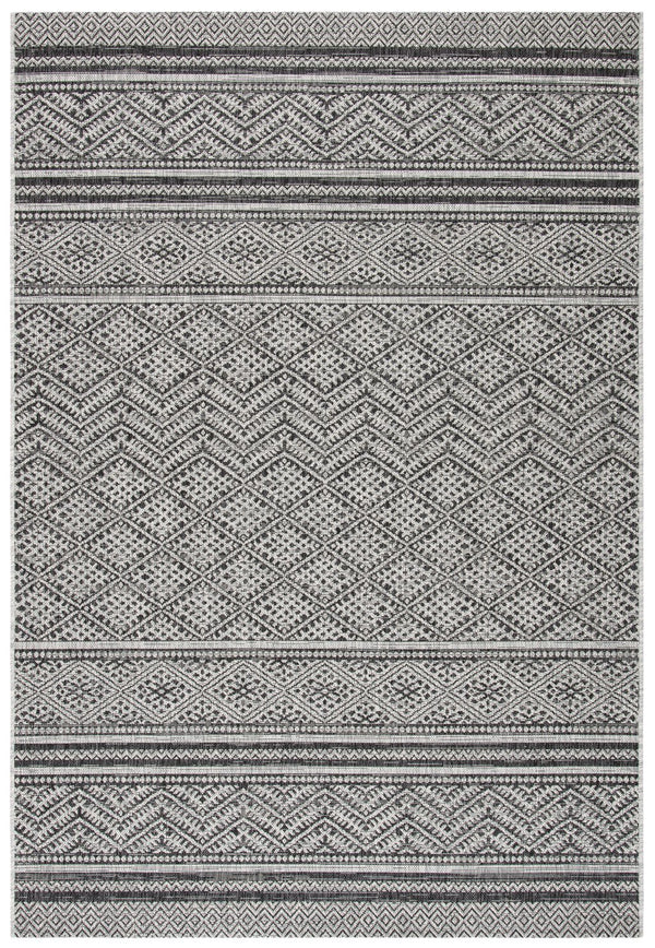 Safavieh Courtyard Power Loomed Indoor/Outdoor Rug – Modern Geometric Design For Stylish Decor Solutions Black ,Grey 85.4% Polypropylene,10.4% Polyester,4.2% Latex Cy8168-37621-27
