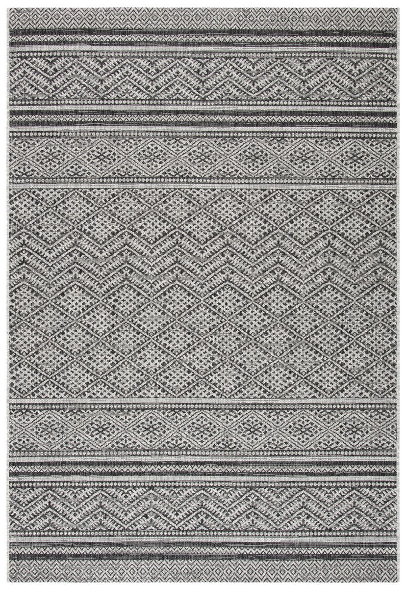 Safavieh Courtyard 8168 Power Loomed Indoor / Outdoor Rug Black / Grey 10' x 14'