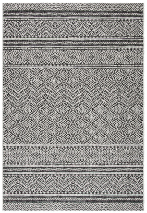 Safavieh Courtyard 8168 Power Loomed Indoor / Outdoor Rug Black / Grey 10' x 14'