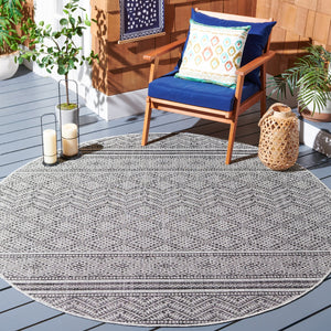 Safavieh Courtyard Power Loomed Indoor/Outdoor Rug – Modern Geometric Design For Stylish Decor Solutions Black ,Grey 85.4% Polypropylene,10.4% Polyester,4.2% Latex Cy8168-37621-27