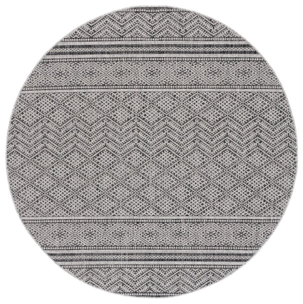 Safavieh Courtyard Power Loomed Indoor/Outdoor Rug – Modern Geometric Design For Stylish Decor Solutions Black ,Grey 85.4% Polypropylene,10.4% Polyester,4.2% Latex Cy8168-37621-27