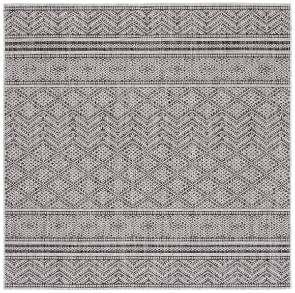 Safavieh Courtyard Power Loomed Indoor/Outdoor Rug – Modern Geometric Design For Stylish Decor Solutions Black ,Grey 85.4% Polypropylene,10.4% Polyester,4.2% Latex Cy8168-37621-27