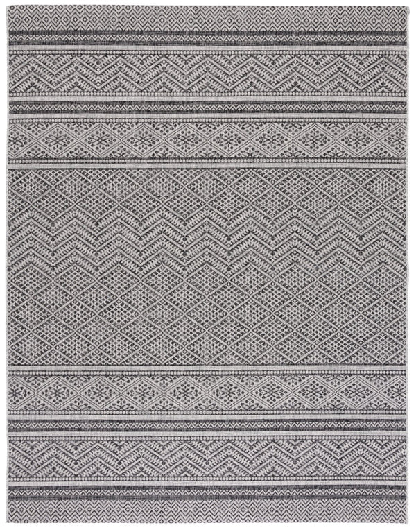 Safavieh Courtyard Power Loomed Indoor/Outdoor Rug – Modern Geometric Design For Stylish Decor Solutions Black ,Grey 85.4% Polypropylene,10.4% Polyester,4.2% Latex Cy8168-37621-27