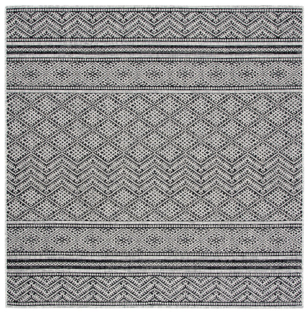Safavieh Courtyard Power Loomed Indoor/Outdoor Rug – Modern Geometric Design For Stylish Decor Solutions Black ,Grey 85.4% Polypropylene,10.4% Polyester,4.2% Latex Cy8168-37621-27