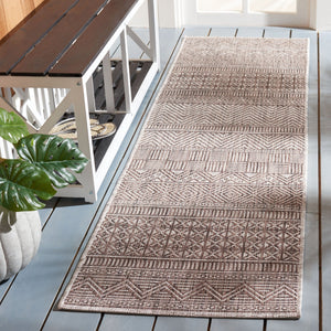 Safavieh Courtyard Indoor/Outdoor Area Rug - Elegant Geometric Design In Beige And Green For Any Space Grey ,Brown 85.4% Polypropylene,10.4% Polyester,4.2% Latex Cy8196-36312-9