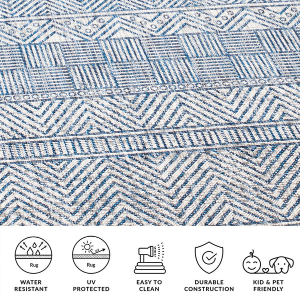 Safavieh Courtyard Indoor/Outdoor Area Rug - Elegant Geometric Design In Beige And Green For Any Space Grey ,Brown 85.4% Polypropylene,10.4% Polyester,4.2% Latex Cy8196-36312-9