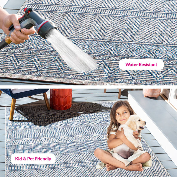 Safavieh Courtyard Indoor/Outdoor Area Rug - Elegant Geometric Design In Beige And Green For Any Space Beige ,Green 88% Polypropylene,12% Polyester Cy8196-55712-28