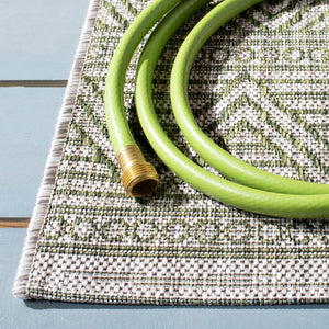 Safavieh Courtyard Indoor/Outdoor Area Rug - Elegant Geometric Design In Beige And Green For Any Space Beige ,Green 88% Polypropylene,12% Polyester Cy8196-55712-28