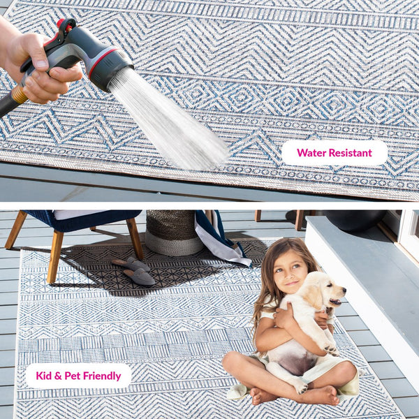 Safavieh Courtyard Indoor/Outdoor Area Rug - Elegant Geometric Design In Beige And Green For Any Space Beige ,Green 88% Polypropylene,12% Polyester Cy8196-55712-28