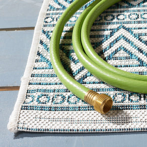 Safavieh Courtyard Indoor/Outdoor Area Rug - Elegant Geometric Design In Beige And Green For Any Space Beige ,Green 88% Polypropylene,12% Polyester Cy8196-55712-28