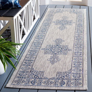 Safavieh Coutyard Elegant Grey And Navy Area Rug – Durable, Oeko Tex Certified, Stunning Design For Home Decor Grey ,Navy 88% Polypropylene,12% Polyester Cy8232-36812-7r