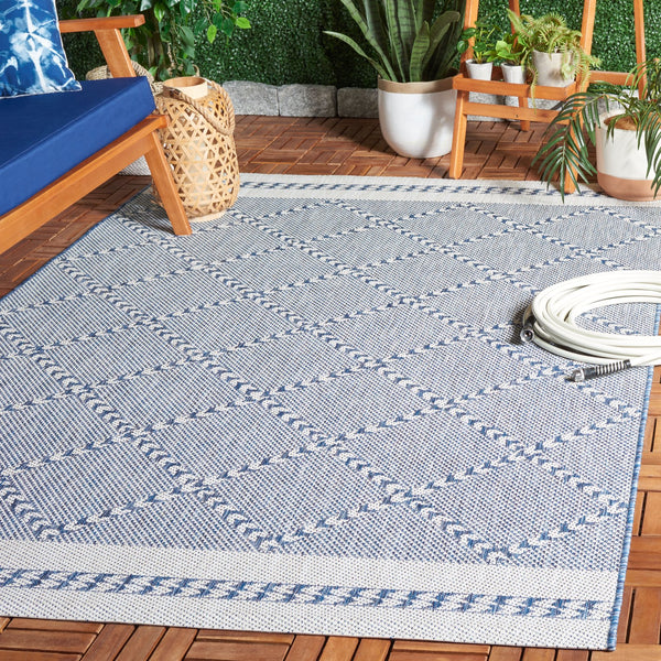 Safavieh Courtyard Exquisite Powerloomed Area Rug – Sophisticated Navy/Ivory Design For Indoor/Outdoor Spaces Navy ,Ivory 88% Polypropylene,12% Polyester Cy8234-534-810
