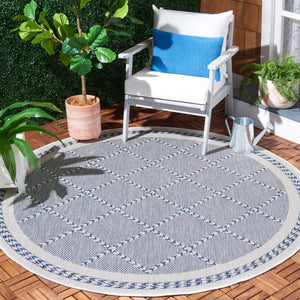 Safavieh Courtyard Exquisite Powerloomed Area Rug – Sophisticated Navy/Ivory Design For Indoor/Outdoor Spaces Navy ,Ivory 88% Polypropylene,12% Polyester Cy8234-534-810