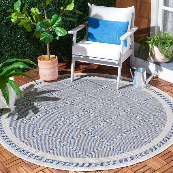 Safavieh Courtyard Exquisite Powerloomed Area Rug – Sophisticated Navy/Ivory Design For Indoor/Outdoor Spaces Navy ,Ivory 88% Polypropylene,12% Polyester Cy8234-534-810