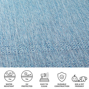 Safavieh Courtyard Exquisite Grey And Blue Area Rug – Stylish, Durable, Oeko-tex Certified For Indoor & Outdoor Use Grey ,Black 85.4% Polypropylene,10.4% Polyester,4.2% Latex Cy8235-37612-3