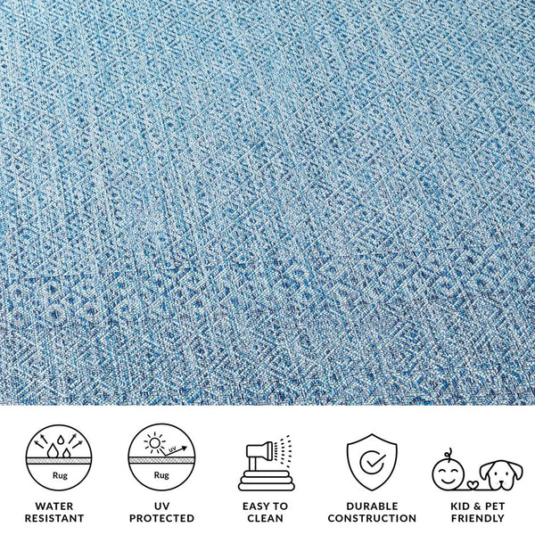 Safavieh Courtyard Exquisite Grey And Blue Area Rug – Stylish, Durable, Oeko-tex Certified For Indoor & Outdoor Use Grey ,Black 85.4% Polypropylene,10.4% Polyester,4.2% Latex Cy8235-37612-3