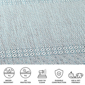 Safavieh Courtyard Exquisite Grey And Blue Area Rug – Stylish, Durable, Oeko-tex Certified For Indoor & Outdoor Use Grey ,Black 85.4% Polypropylene,10.4% Polyester,4.2% Latex Cy8235-37612-3