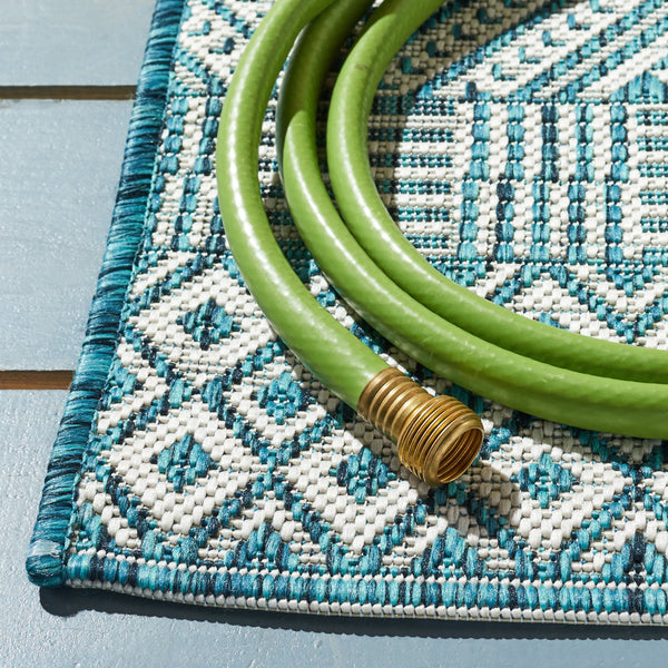 Safavieh Courtyard Exquisite Grey And Blue Area Rug – Stylish, Durable, Oeko-tex Certified For Indoor & Outdoor Use Grey ,Black 85.4% Polypropylene,10.4% Polyester,4.2% Latex Cy8235-37612-3