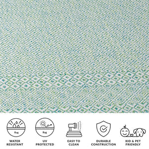 Safavieh Courtyard Exquisite Grey And Blue Area Rug – Stylish, Durable, Oeko-tex Certified For Indoor & Outdoor Use Aqua ,Navy 88% Polypropylene,12% Polyester Cy8235-39412-4