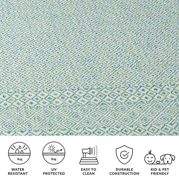 Safavieh Courtyard Exquisite Grey And Blue Area Rug – Stylish, Durable, Oeko-tex Certified For Indoor & Outdoor Use Aqua ,Navy 88% Polypropylene,12% Polyester Cy8235-39412-4