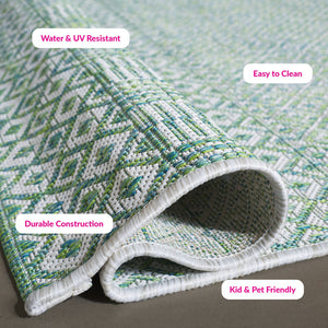 Safavieh Courtyard Exquisite Grey And Blue Area Rug – Stylish, Durable, Oeko-tex Certified For Indoor & Outdoor Use Grey ,Black 85.4% Polypropylene,10.4% Polyester,4.2% Latex Cy8235-37612-3