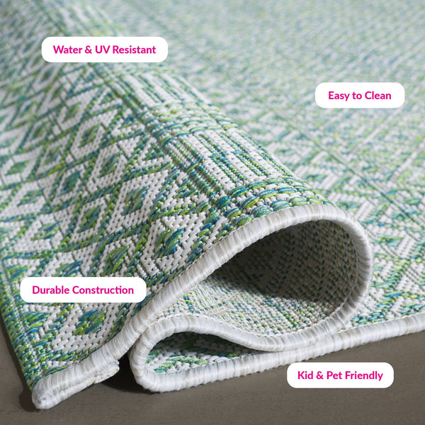 Safavieh Courtyard Exquisite Grey And Blue Area Rug – Stylish, Durable, Oeko-tex Certified For Indoor & Outdoor Use Grey ,Black 85.4% Polypropylene,10.4% Polyester,4.2% Latex Cy8235-37612-3