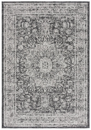 Safavieh Courtyard Exquisite Medium Area Rug - Timeless Design, Durable Craftsmanship For Indoor/Outdoor Use Grey ,Black 88% Polypropylene,12% Polyester Cy8245-37621-5