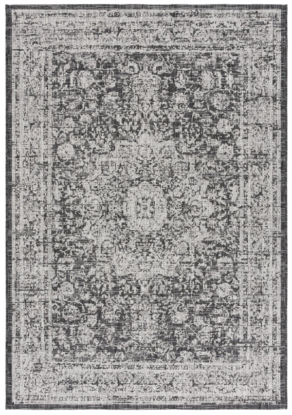 Safavieh Courtyard Exquisite Medium Area Rug - Timeless Design, Durable Craftsmanship For Indoor/Outdoor Use Grey ,Black 88% Polypropylene,12% Polyester Cy8245-37621-5