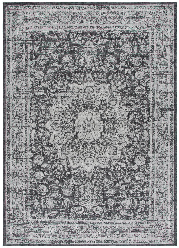 Safavieh Courtyard Exquisite Medium Area Rug - Timeless Design, Durable Craftsmanship For Indoor/Outdoor Use Grey ,Black 88% Polypropylene,12% Polyester Cy8245-37621-5