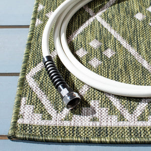 Safavieh Courtyard Elegant Geometric Pattern Area Rug For Modern Homes - Versatile Indoor/Outdoor Decor Ivory ,Black 88% Polypropylene,12% Polyester Cy8303-536-7r