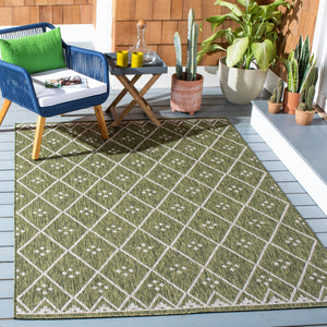 Safavieh Courtyard Elegant Geometric Pattern Area Rug For Modern Homes - Versatile Indoor/Outdoor Decor Ivory ,Black 88% Polypropylene,12% Polyester Cy8303-536-7r