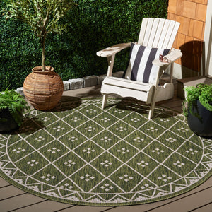 Safavieh Courtyard Elegant Geometric Pattern Area Rug For Modern Homes - Versatile Indoor/Outdoor Decor Ivory ,Black 88% Polypropylene,12% Polyester Cy8303-536-7r