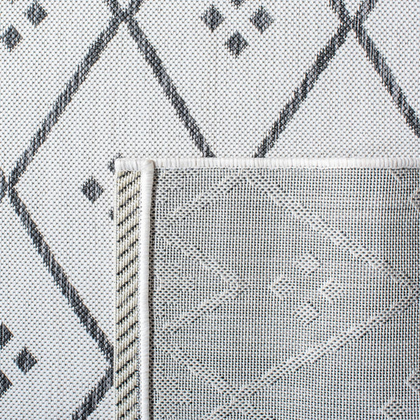 Safavieh Courtyard Elegant Geometric Pattern Area Rug For Modern Homes - Versatile Indoor/Outdoor Decor Ivory ,Black 88% Polypropylene,12% Polyester Cy8303-536-7r