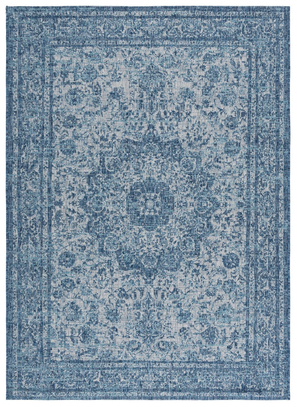 Safavieh Courtyard Elegant Area Rug - Stylish, Durable, And Versatile Design For Home Or Outdoor Spaces Navy ,Grey 88% Polypropylene,12% Polyester Cy8334-35821-6