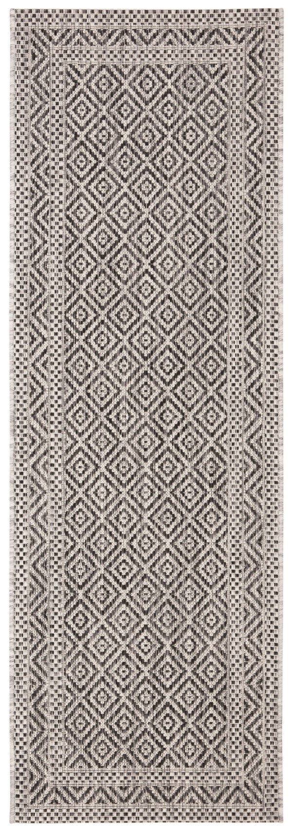 Safavieh Courtyard Timeless Elegance Power-loomed Area Rug With Geometric Design For Indoor & Outdoor Spaces Grey ,Black 88% Polypropylene,12% Polyester Cy8364-37612-7sq