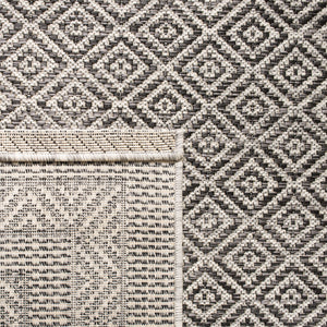 Safavieh Courtyard Timeless Elegance Power-loomed Area Rug With Geometric Design For Indoor & Outdoor Spaces Grey ,Black 88% Polypropylene,12% Polyester Cy8364-37612-7sq