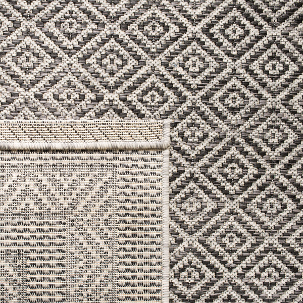 Safavieh Courtyard Timeless Elegance Power-loomed Area Rug With Geometric Design For Indoor & Outdoor Spaces Grey ,Black 88% Polypropylene,12% Polyester Cy8364-37612-7sq