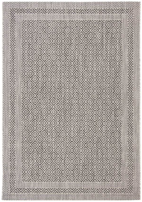 Safavieh Courtyard Timeless Elegance Power-loomed Area Rug With Geometric Design For Indoor & Outdoor Spaces Grey ,Black 88% Polypropylene,12% Polyester Cy8364-37612-7sq