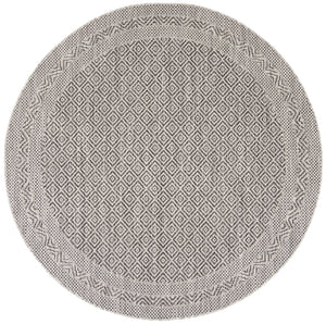 Safavieh Courtyard Timeless Elegance Power-loomed Area Rug With Geometric Design For Indoor & Outdoor Spaces Grey ,Black 88% Polypropylene,12% Polyester Cy8364-37612-7sq