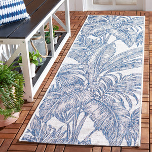 Safavieh Courtyard Exquisite Botanical Area Rug – Indoor/Outdoor Versatile Elegance For Any Space Ivory ,Navy 88% Polypropylene,12% Polyester Cy8373-534-4