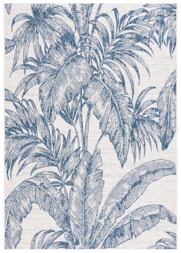 Safavieh Courtyard Exquisite Botanical Area Rug – Indoor/Outdoor Versatile Elegance For Any Space Ivory ,Navy 88% Polypropylene,12% Polyester Cy8373-534-4