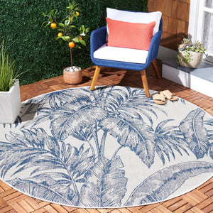 Safavieh Courtyard Exquisite Botanical Area Rug – Indoor/Outdoor Versatile Elegance For Any Space Ivory ,Navy 88% Polypropylene,12% Polyester Cy8373-534-4